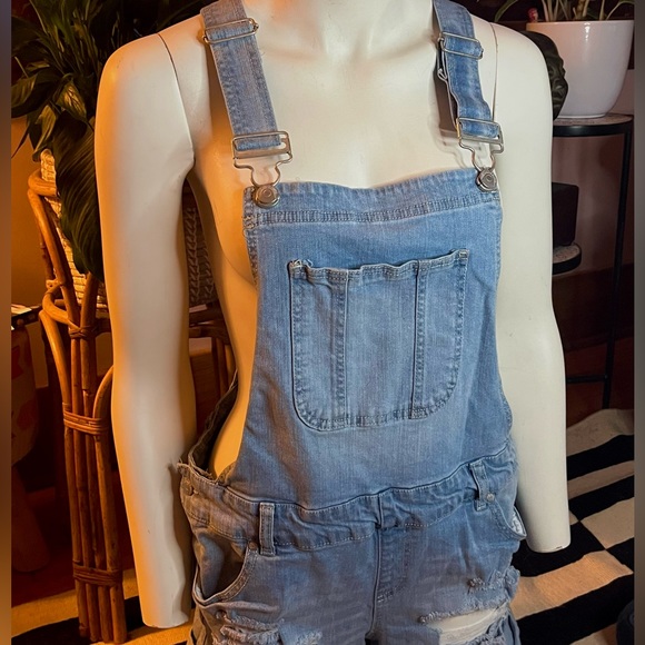 Distressed overall shorts (shorteralls!) - Picture 2 of 3